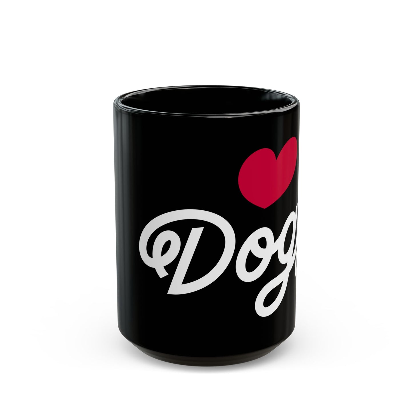 Love Dogs Script 15oz Black Mug