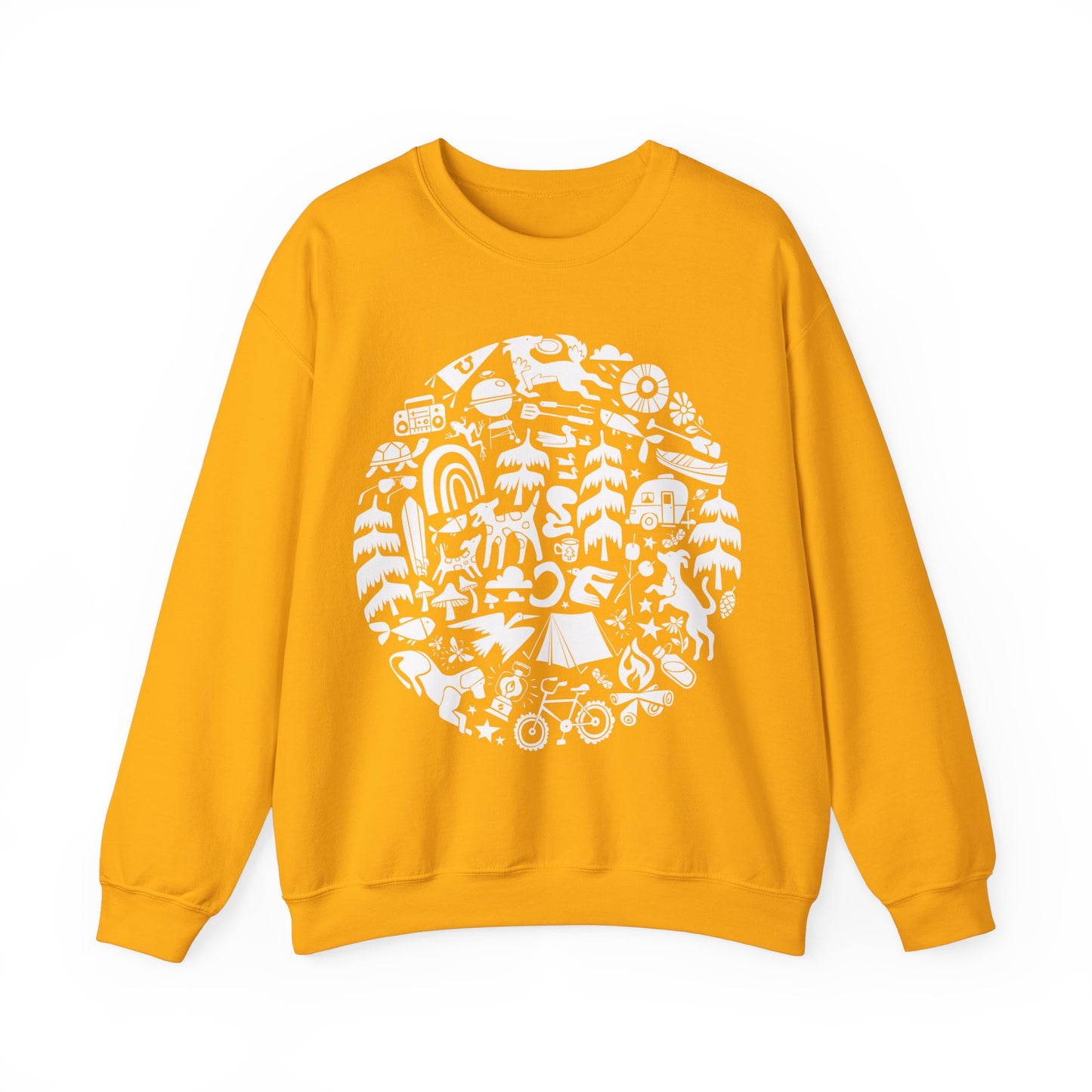 Camping Dogs Men's Heavy Blend Crewneck Sweatshirt