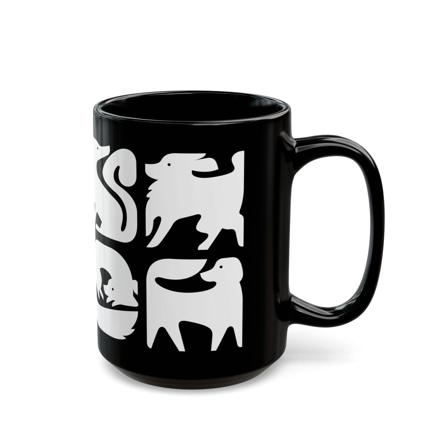 Graphic Dogs 15oz Black Mug