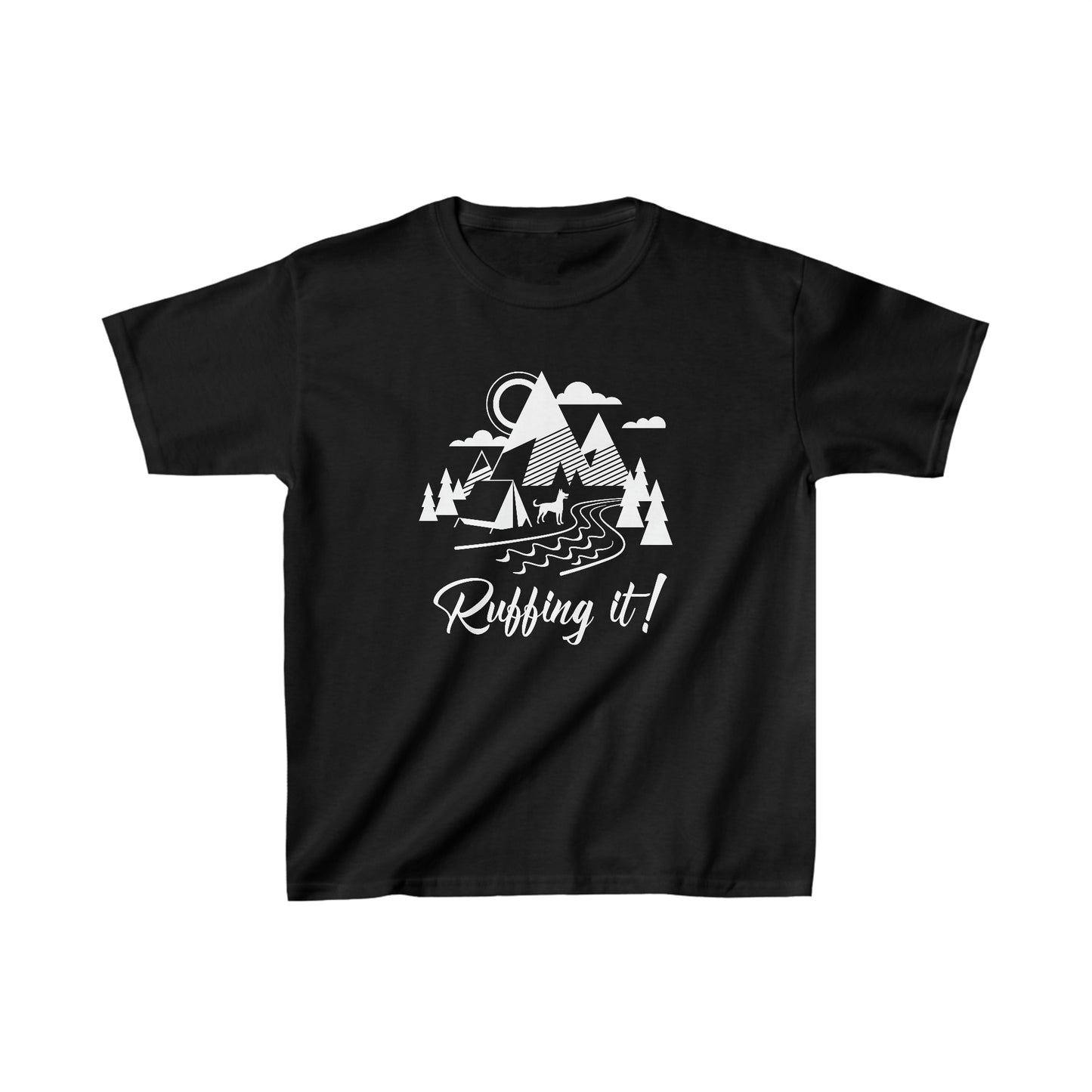 Cozy Camp Vibes: Ruffing It Kids' Graphic Tee!