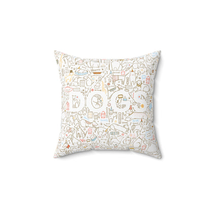 Dogs Pattern Spun Polyester Square Pillow