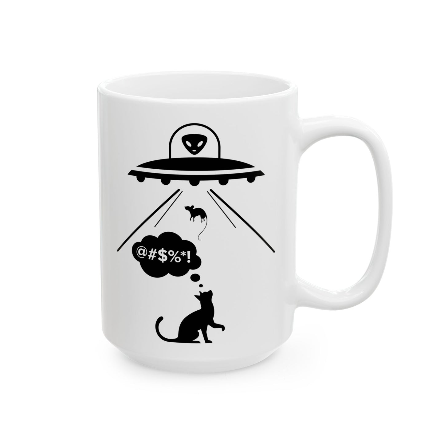 Alien Mouse Abduction Ceramic Mug 15oz