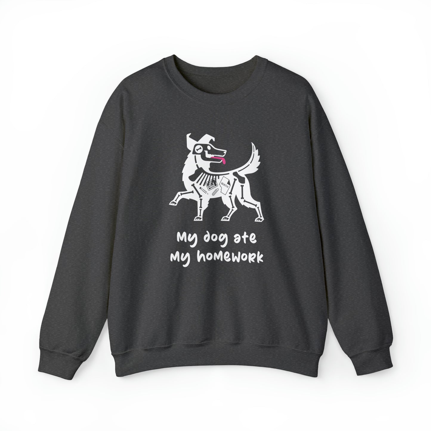 Dog Ate My Homework Men's Heavy Blend Crewneck Sweatshirt