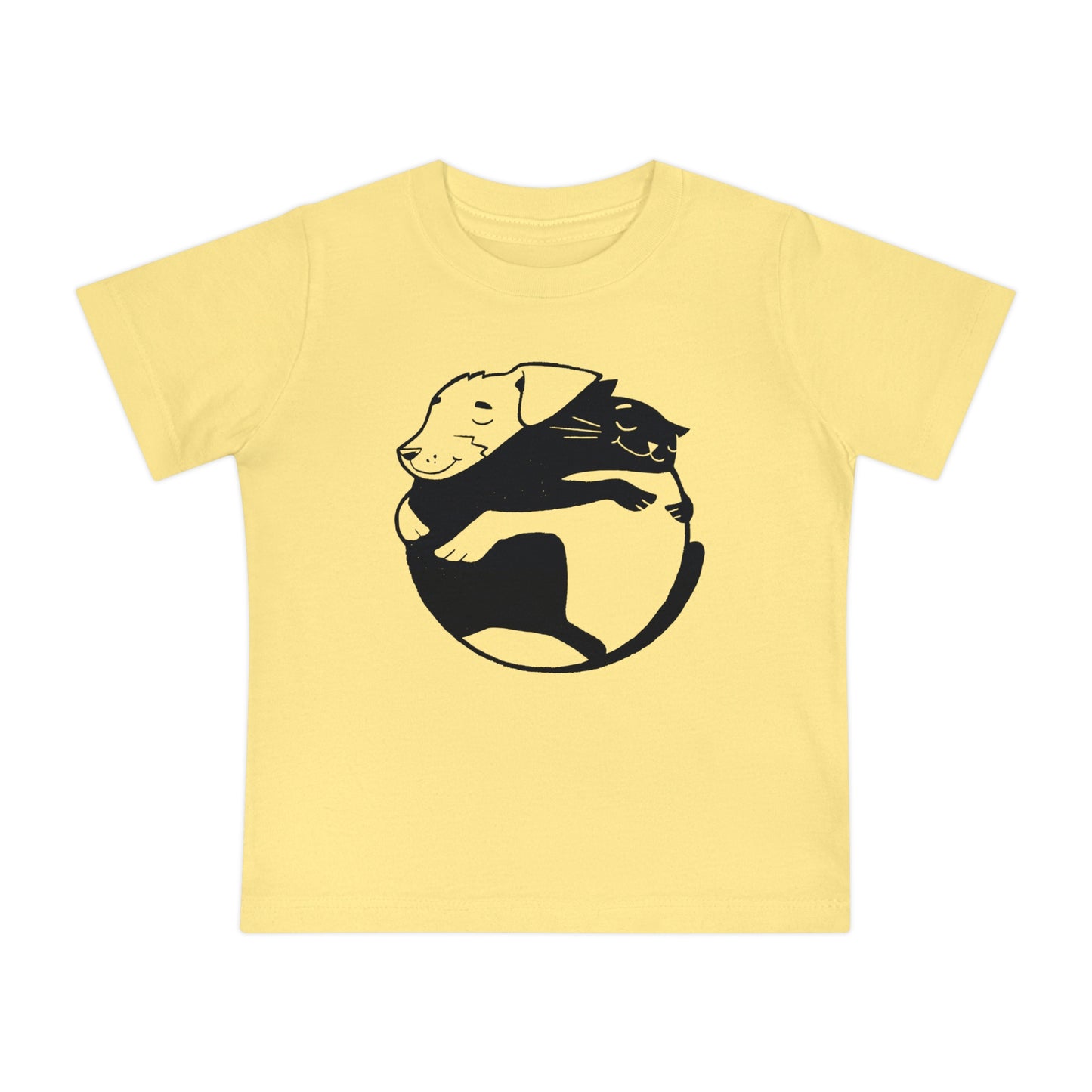 Dog & Cat Hugging Baby Graphic Tee