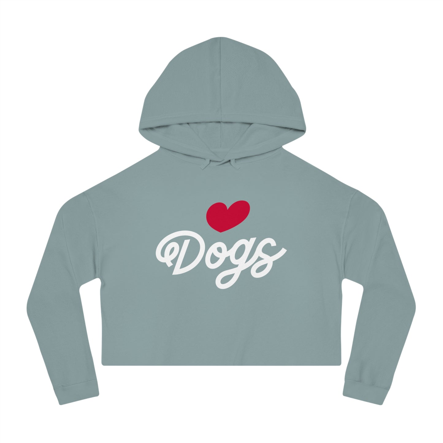 Love Dogs Script Cropped Women's Hooded Sweatshirt