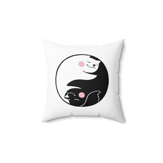 Yin Yang Spun Polyester Square Pillow