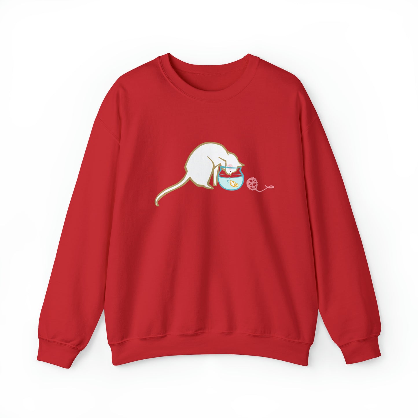 Cat & Fishbowl Women's Heavy Blend Crewneck Sweatshirt