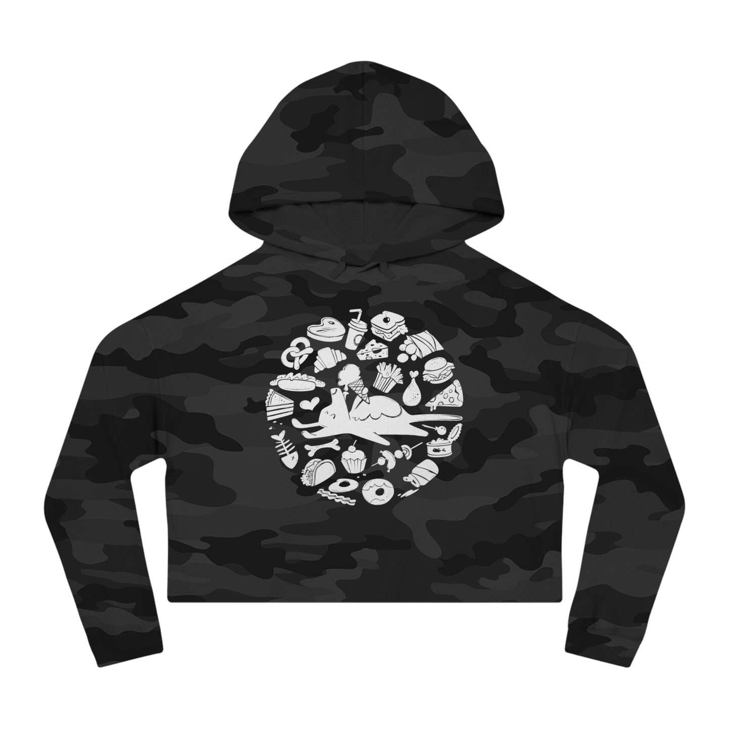 All Food is Dog Food Women's Cropped Hooded Sweatshirt