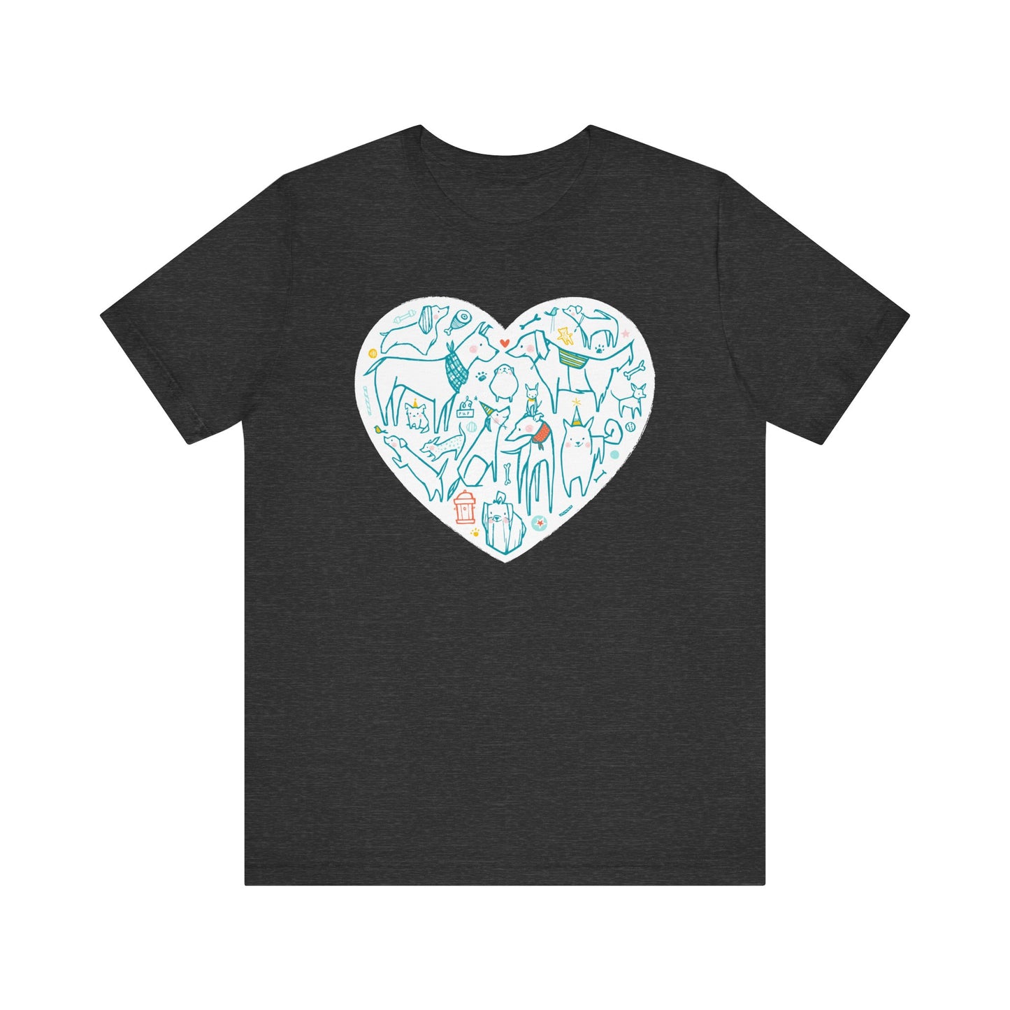 Colorful Dog Heart Tee — A Must-Have for Dog Lovers!