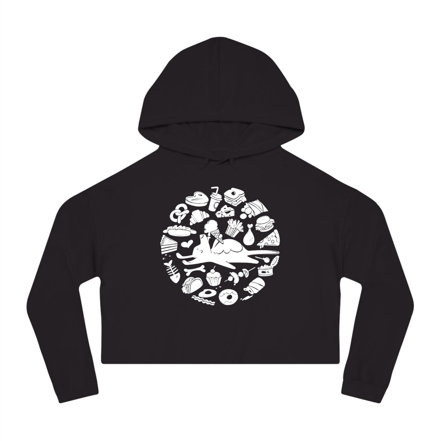 All Food is Dog Food Women's Cropped Hooded Sweatshirt