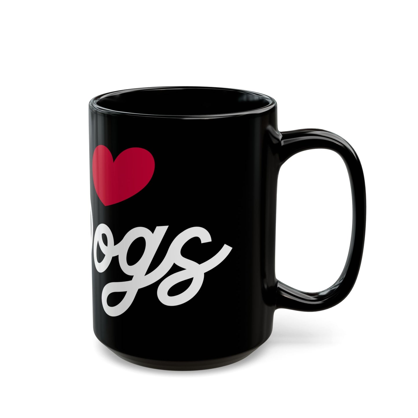 Love Dogs Script 15oz Black Mug