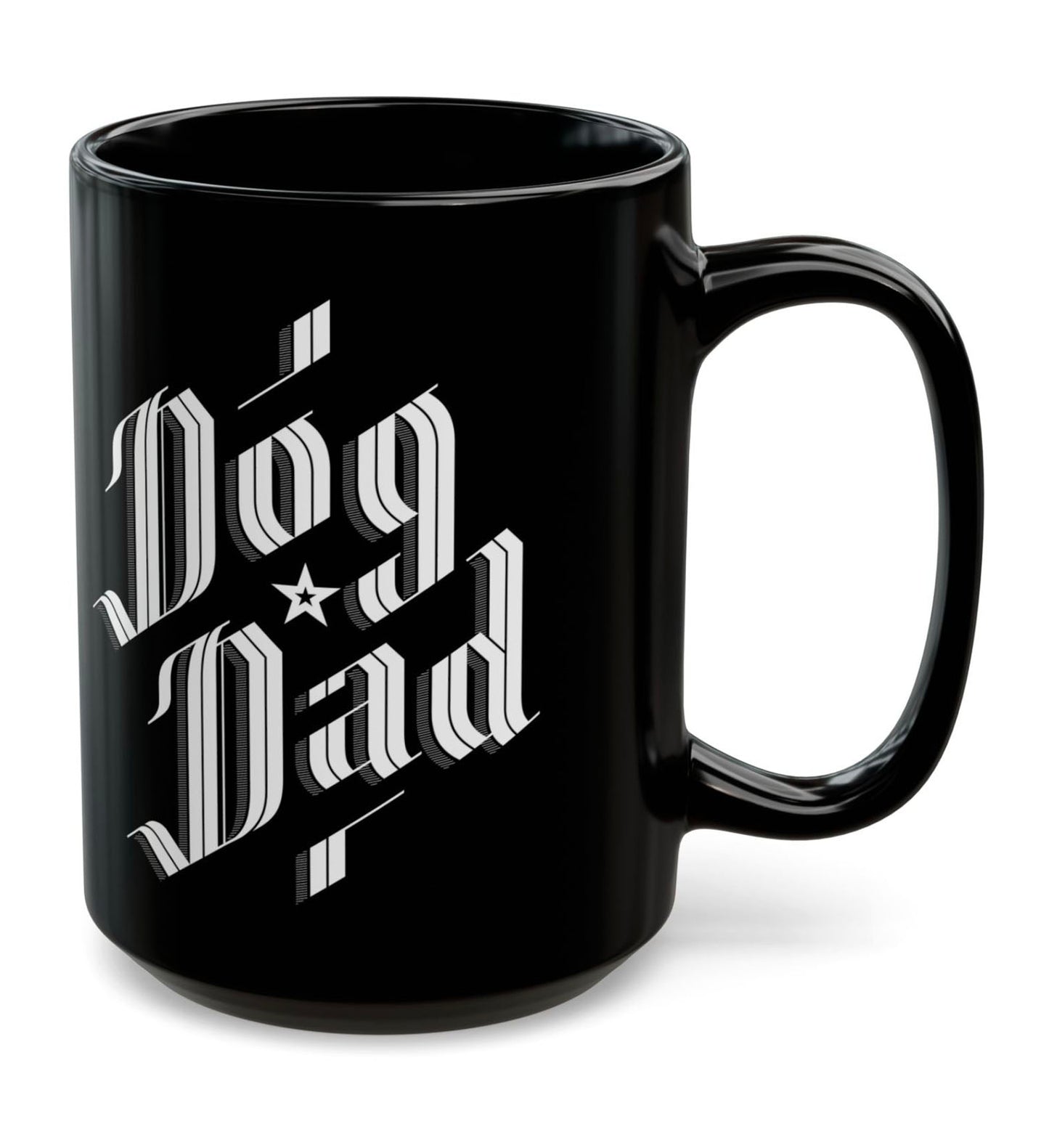 Sophisticated Dog Dad 15oz Black Mug