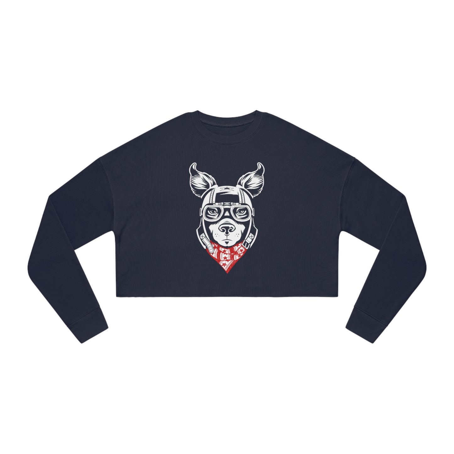 Motorcycle Dog Women's Cropped Sweatshirt