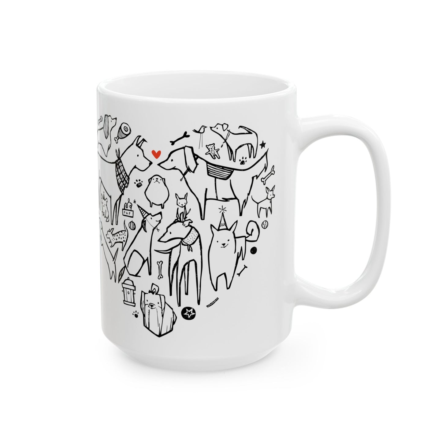 Dog Heart Ceramic Mug 15oz