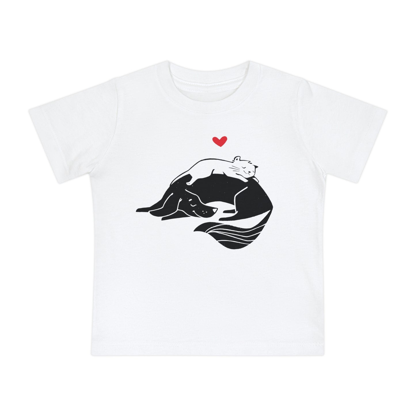 Dog & Cat Cuddling Baby Graphic Tee