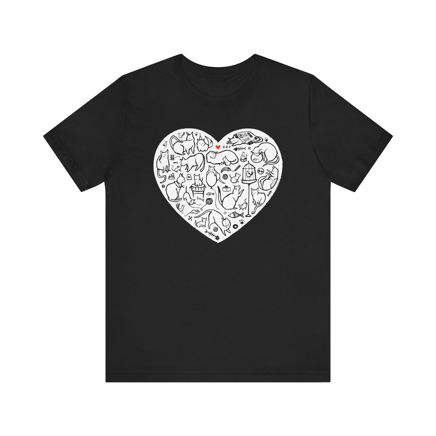 Colorful Cat Heart Tee — The Purrfect Shirt for Cat Lovers!