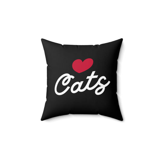 Love Cats Script Spun Polyester Square Pillow