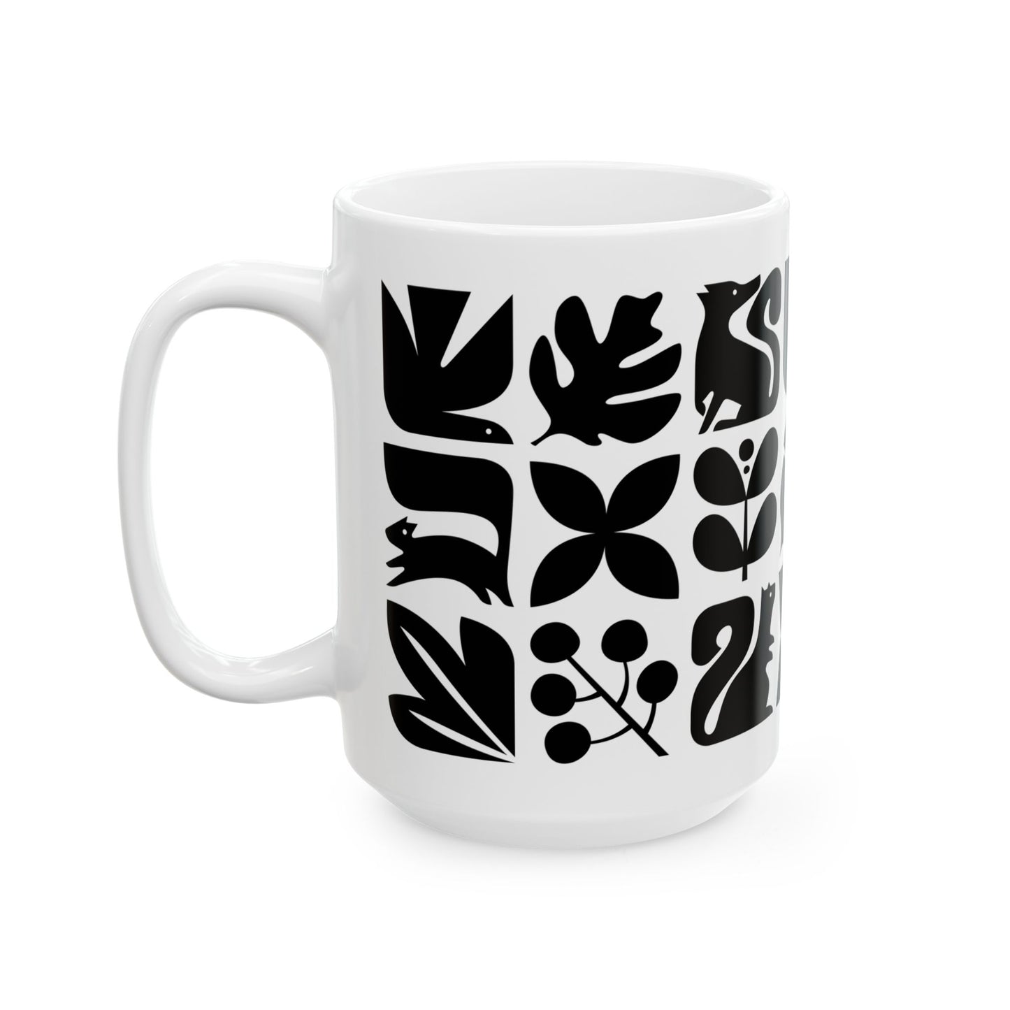 Dogs and Squirrels Ceramic Mug 15oz
