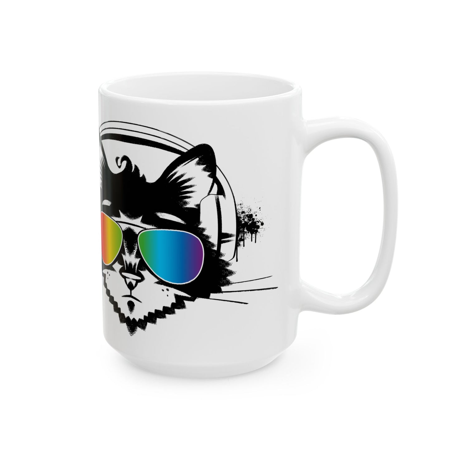Music Cat Ceramic Mug 15oz