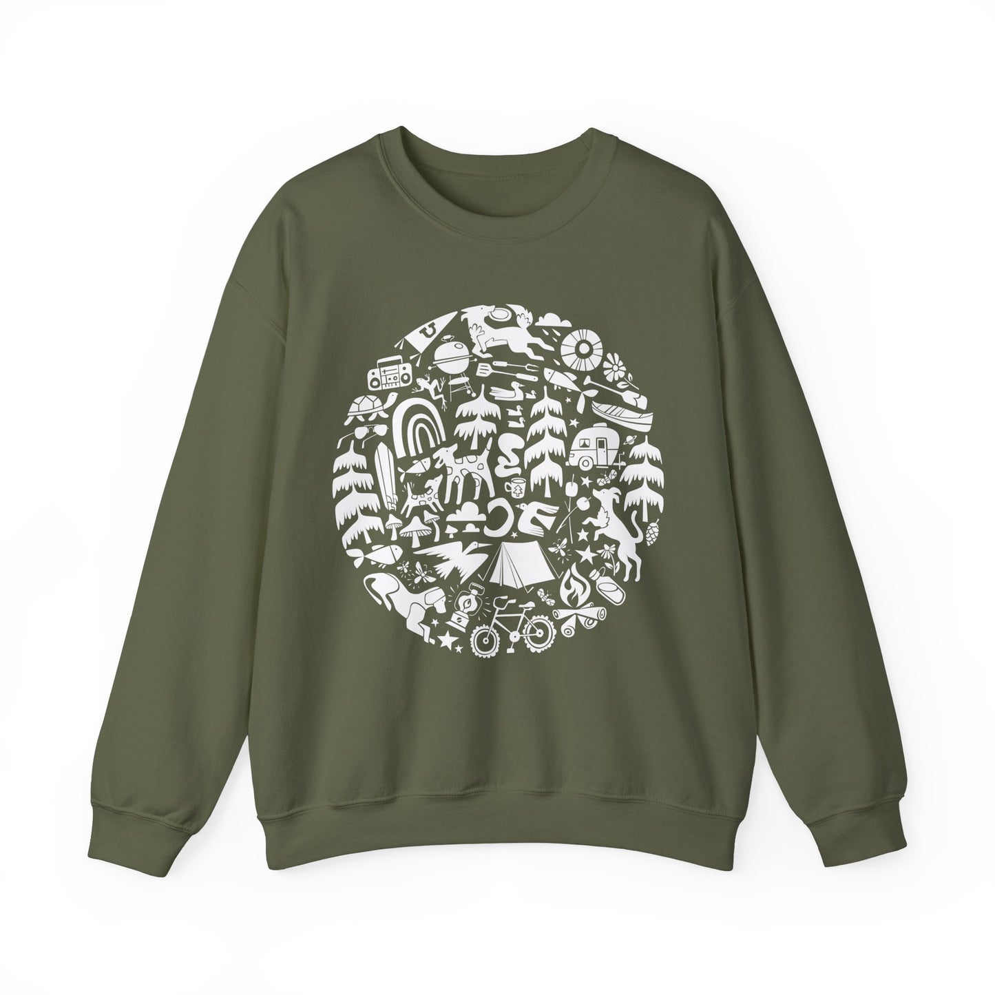 Camping Dogs Women's Heavy Blend Crewneck Sweatshirt