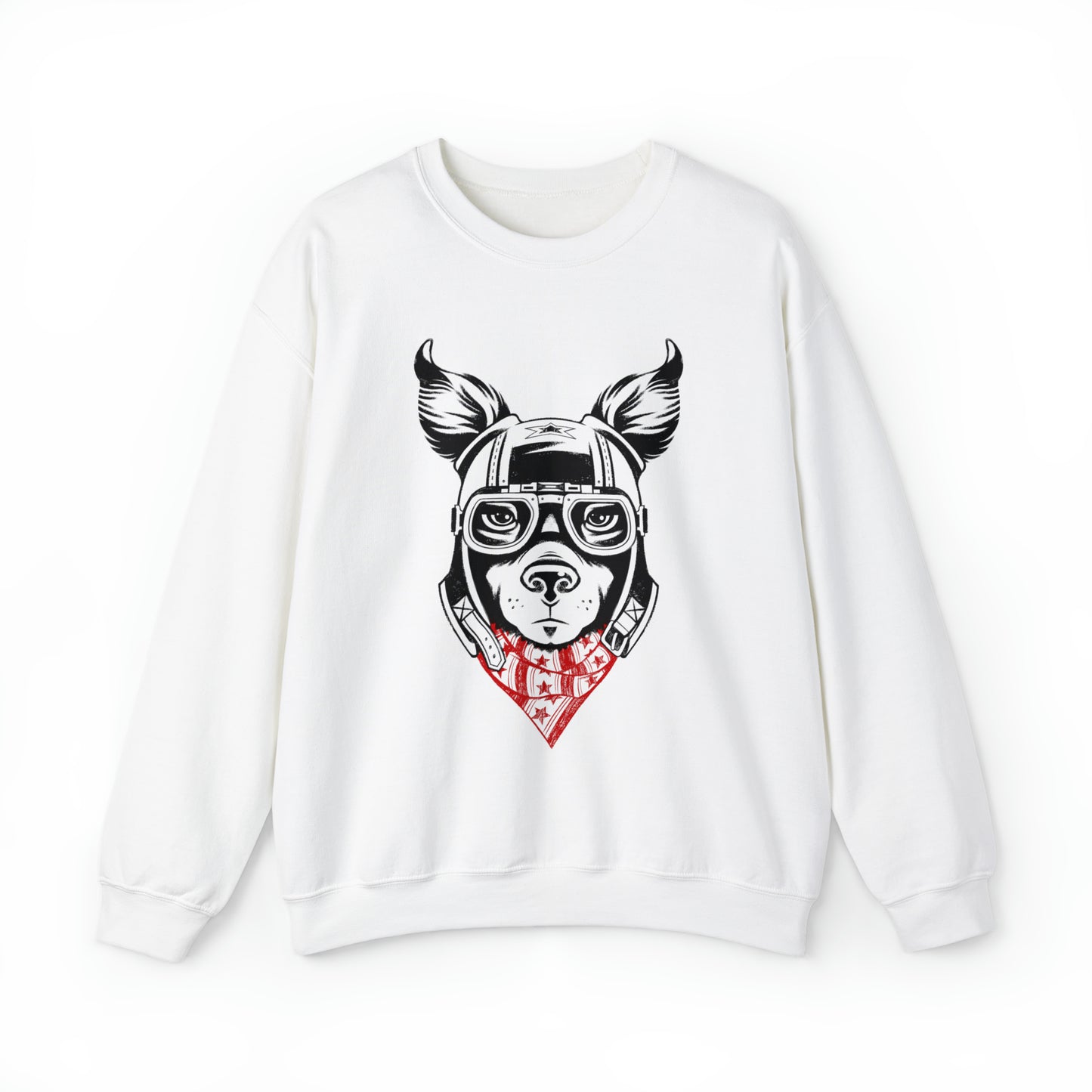 Motorcycle Dog Men's Heavy Blend Crewneck Sweatshirt