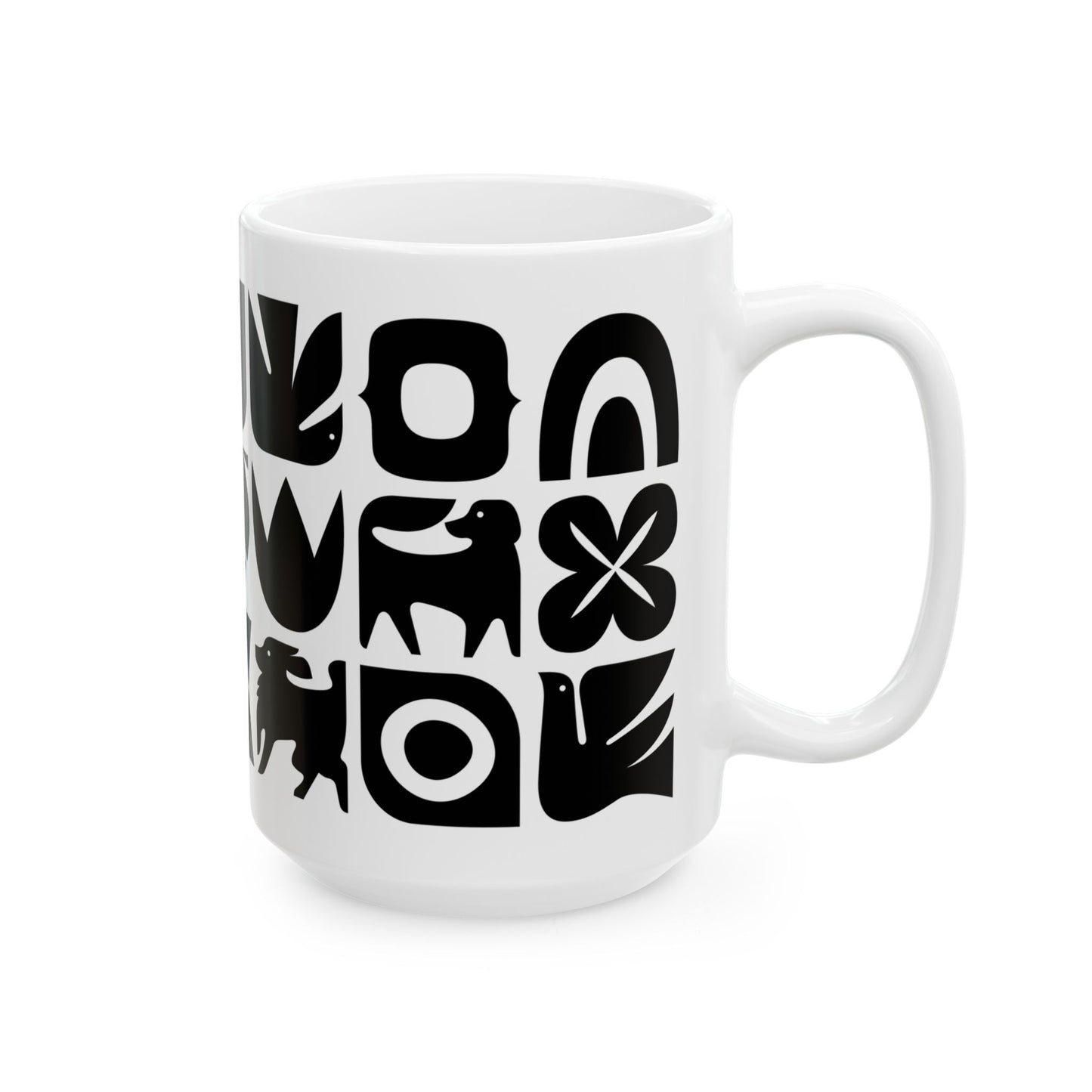 Dogs and Squirrels Ceramic Mug 15oz