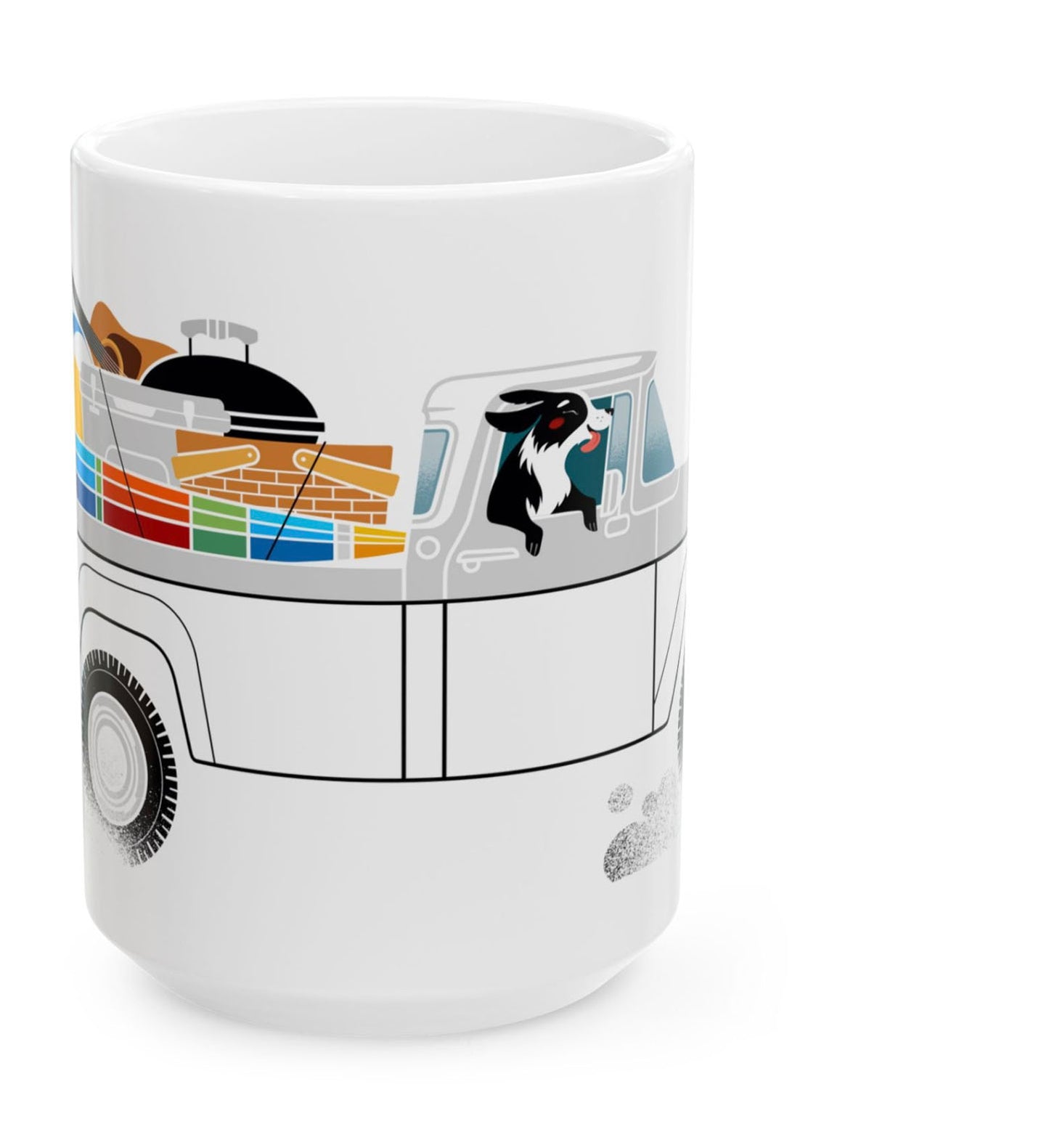 Beach Dog Truck 15oz White Mug