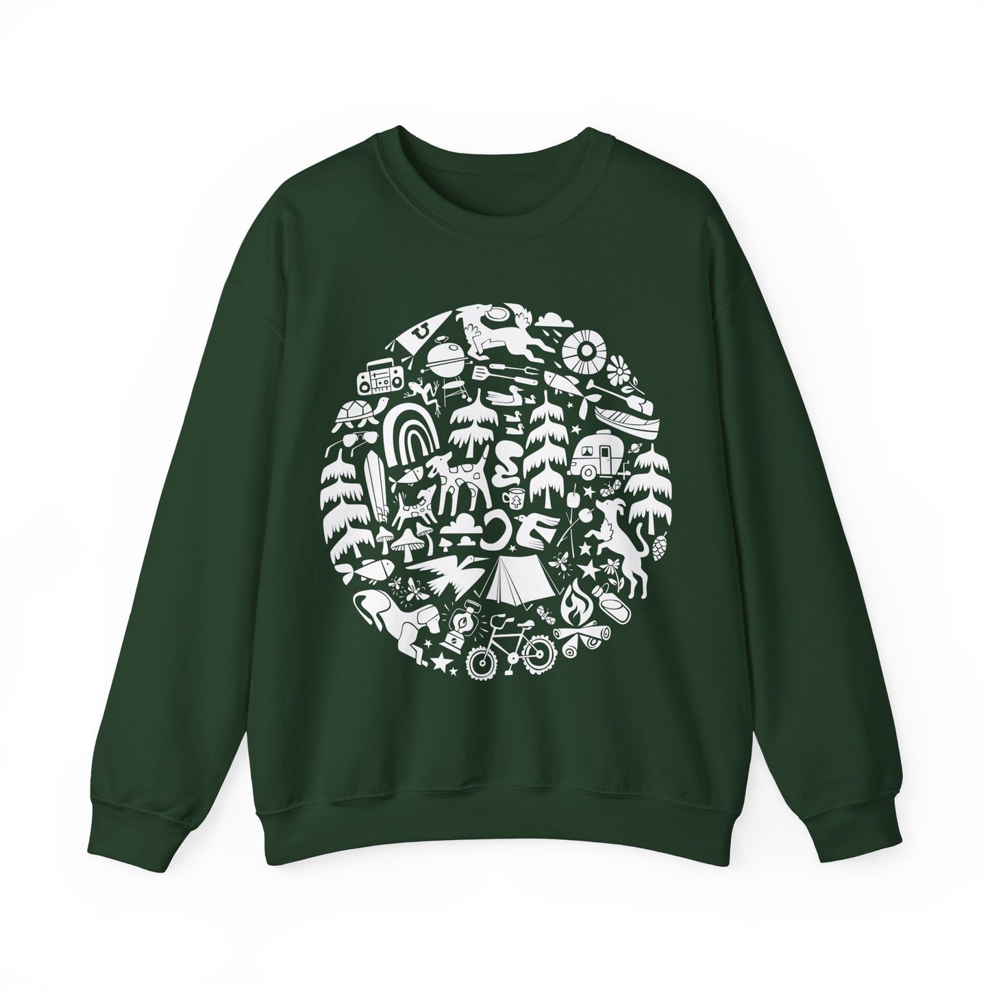 Camping Dogs Men's Heavy Blend Crewneck Sweatshirt