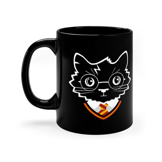 Wizard Cat 11oz Black Mug