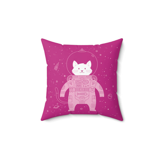 Cat in Space Spun Polyester Square Pillow
