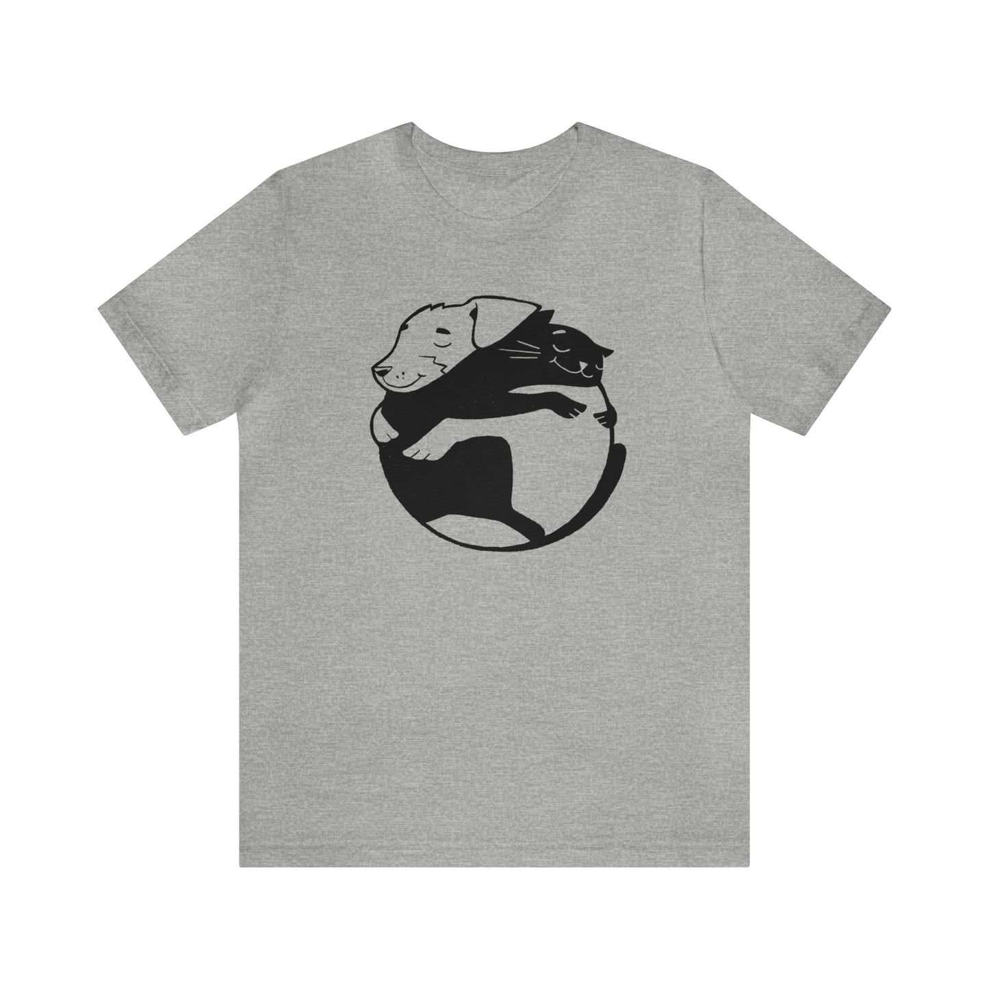 Dog & Cat Hugging Men's Graphic Tee
