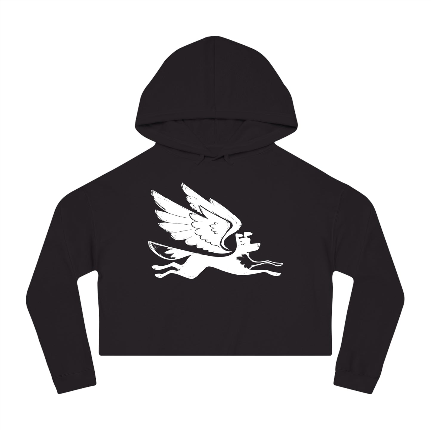 Angel Dog Women's Cropped Hooded Sweatshirt