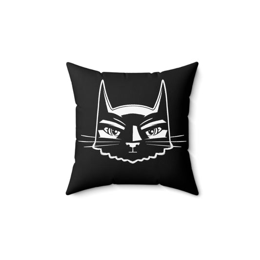 Bat Cat Spun Polyester Square Pillow