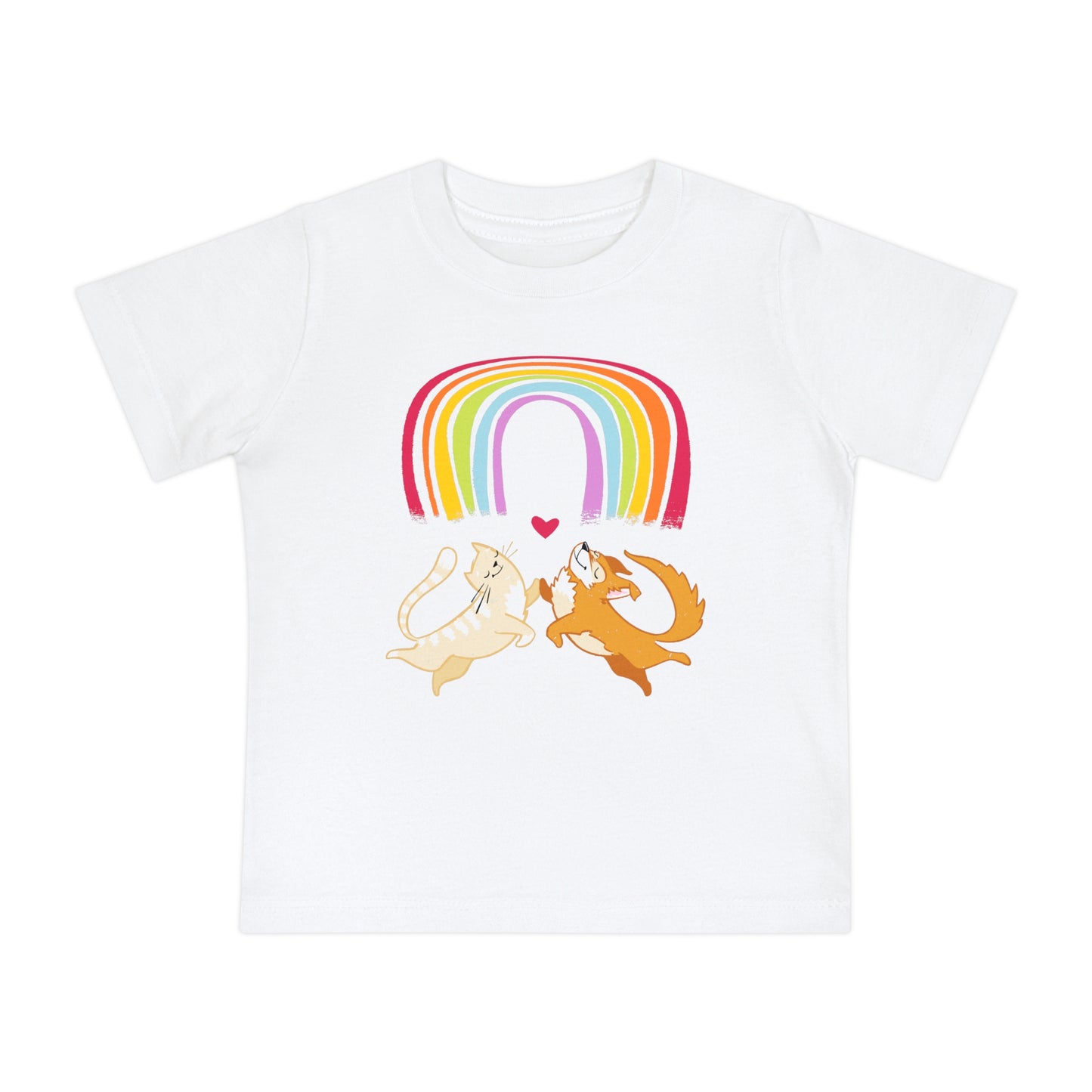 Rainbow Cat and Dog Baby Graphic Tee