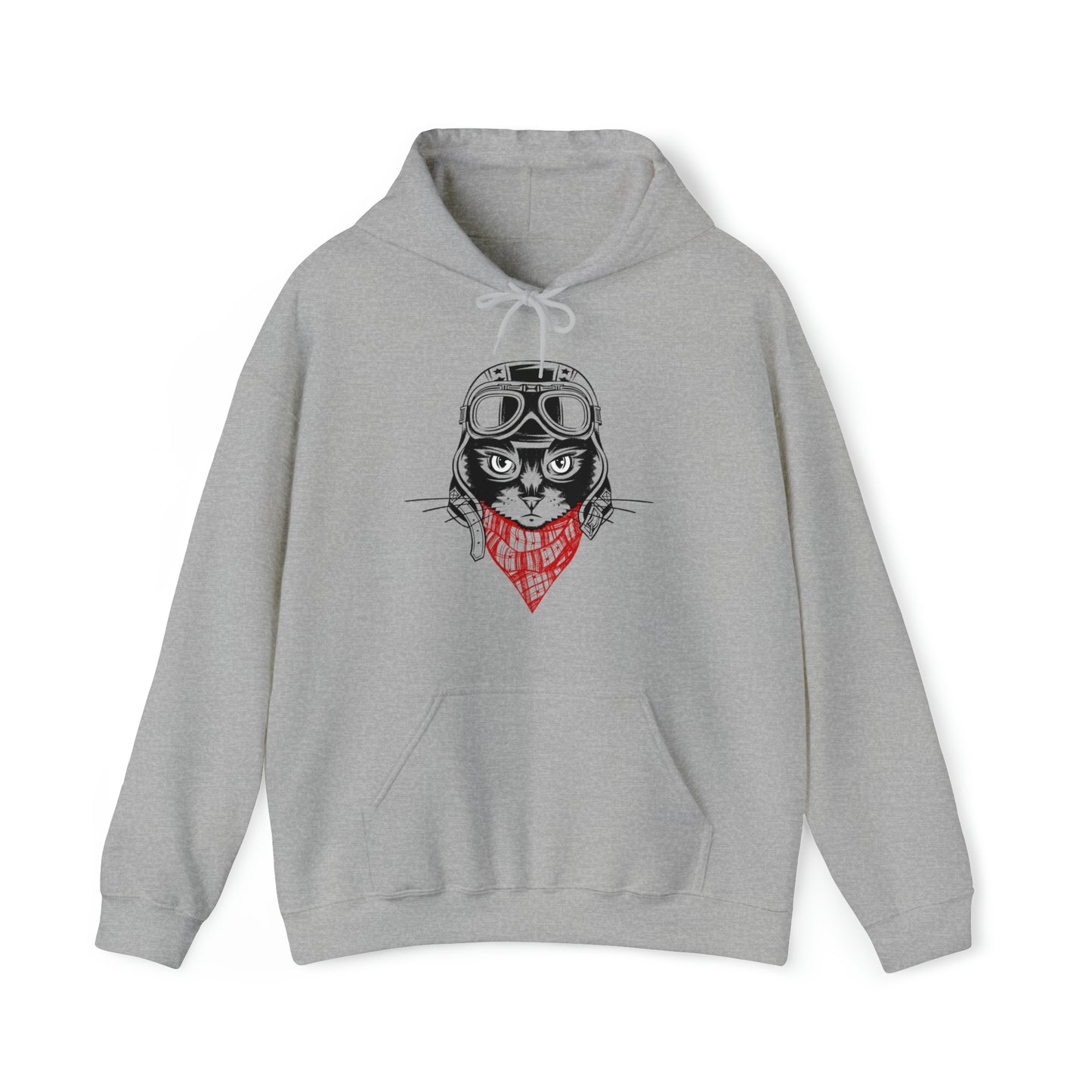 Motorcycle Cat Men's Hooded Sweatshirt