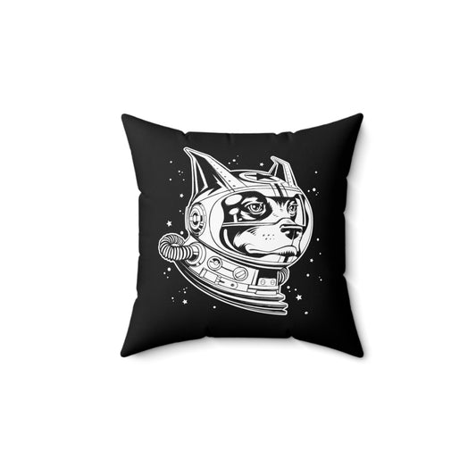 Space Dog Spun Polyester Square Pillow