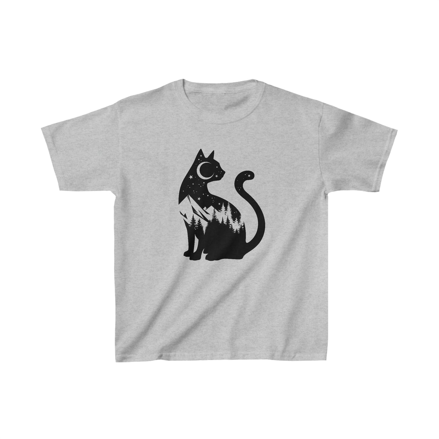 Roam Free in Style β Mountain Cat Kids' Heavy Cotton Tee!