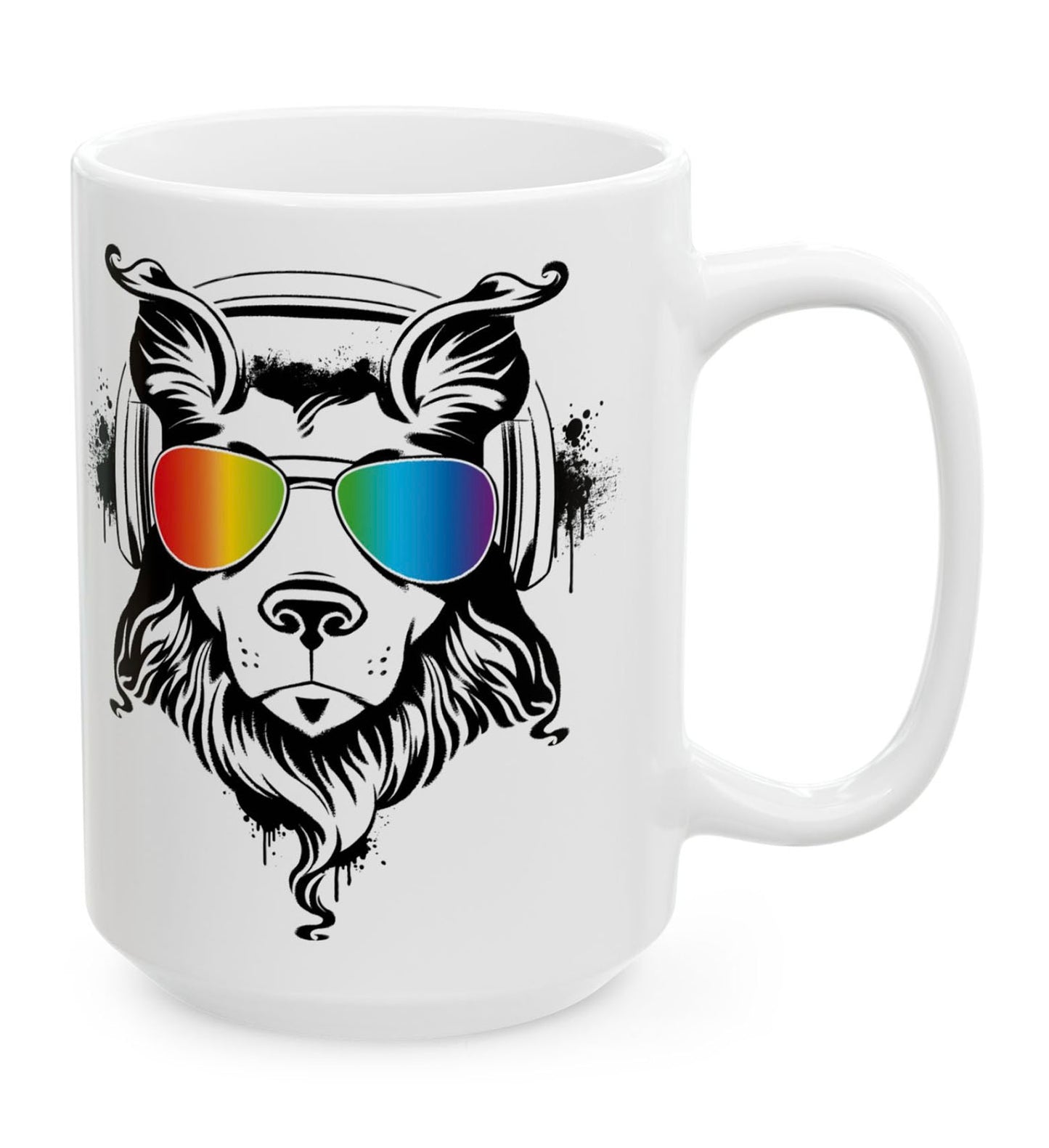Music Dog Ceramic Mug 15oz