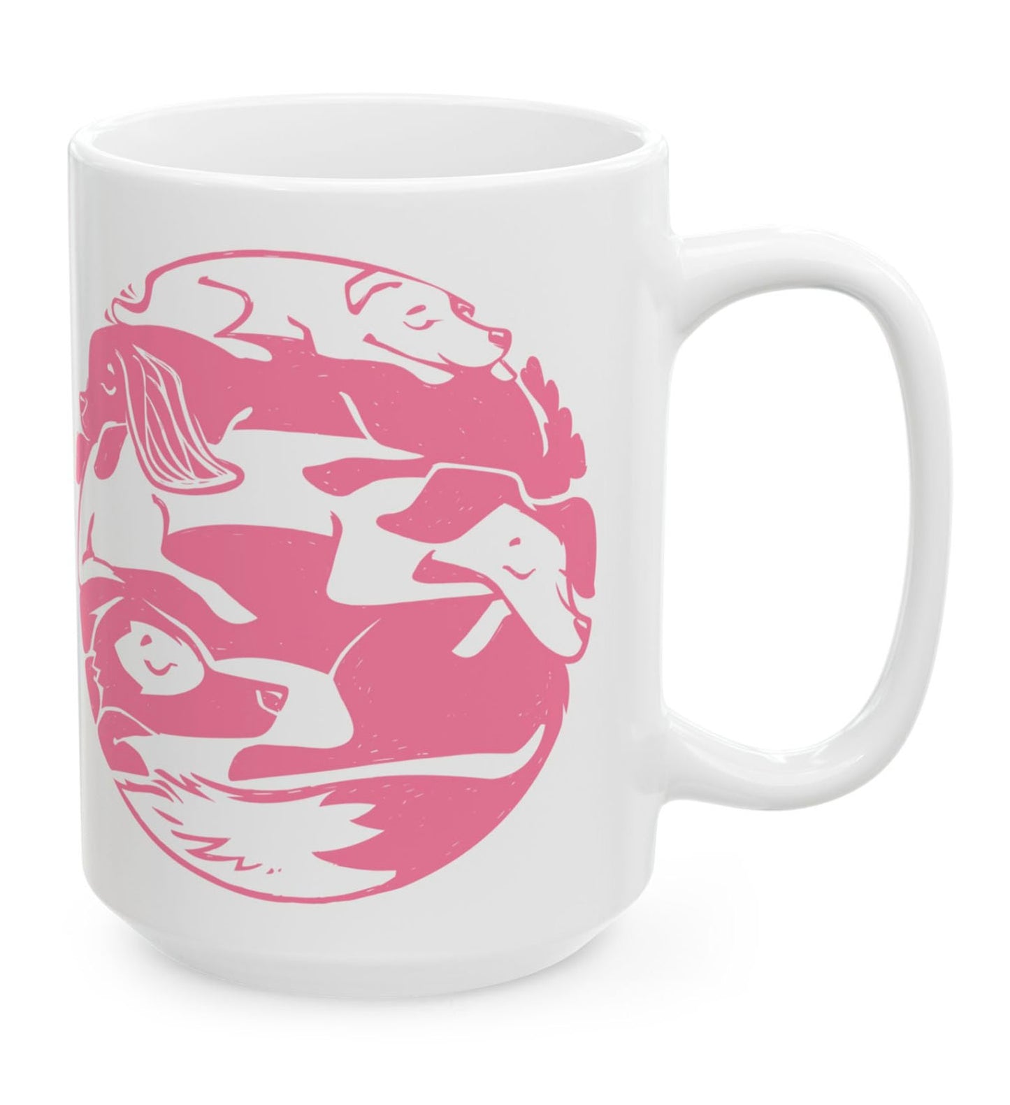 Dog Pile Ceramic Mug 15oz