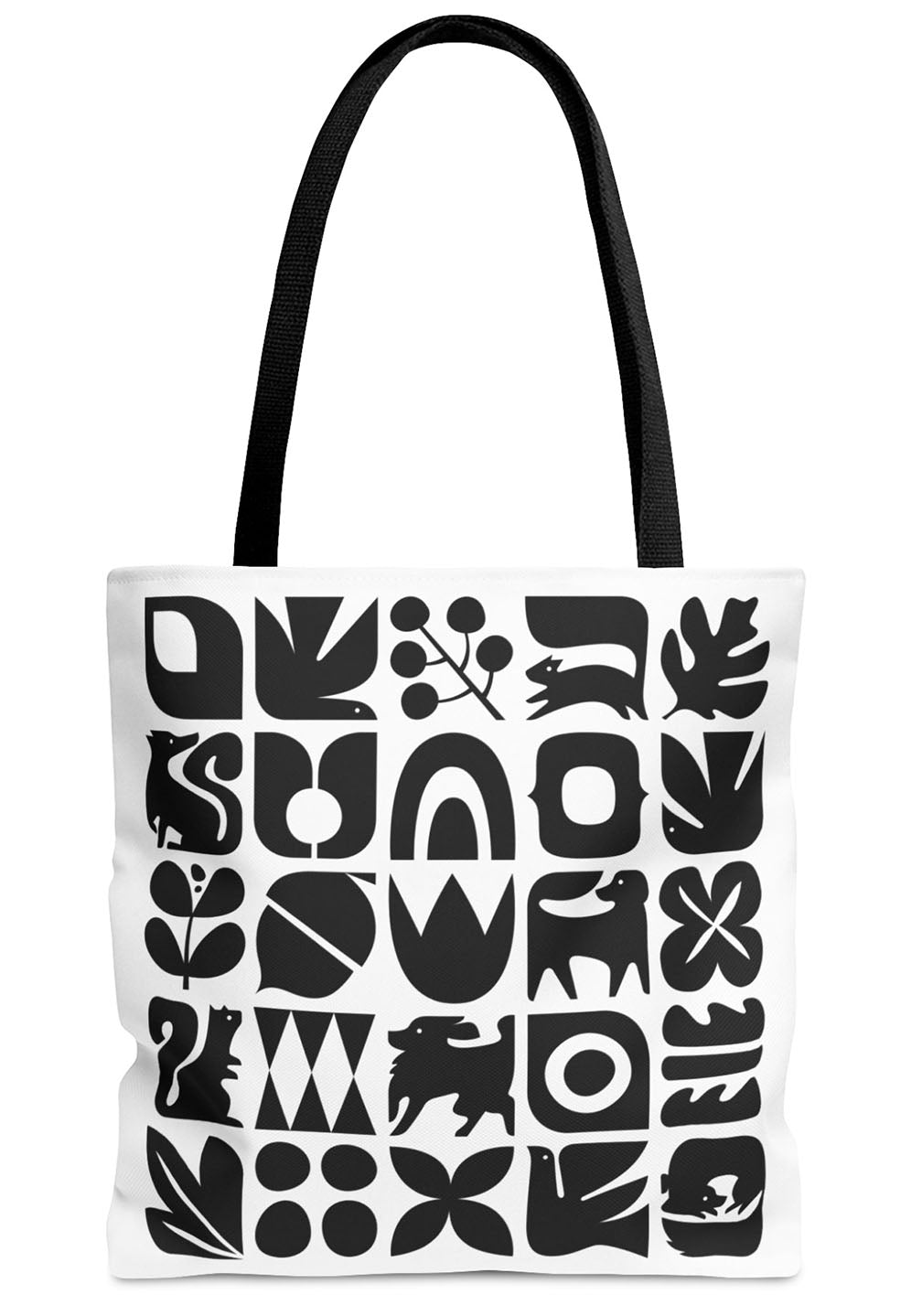 Graphic Dogs and Squirrels Tote Bag