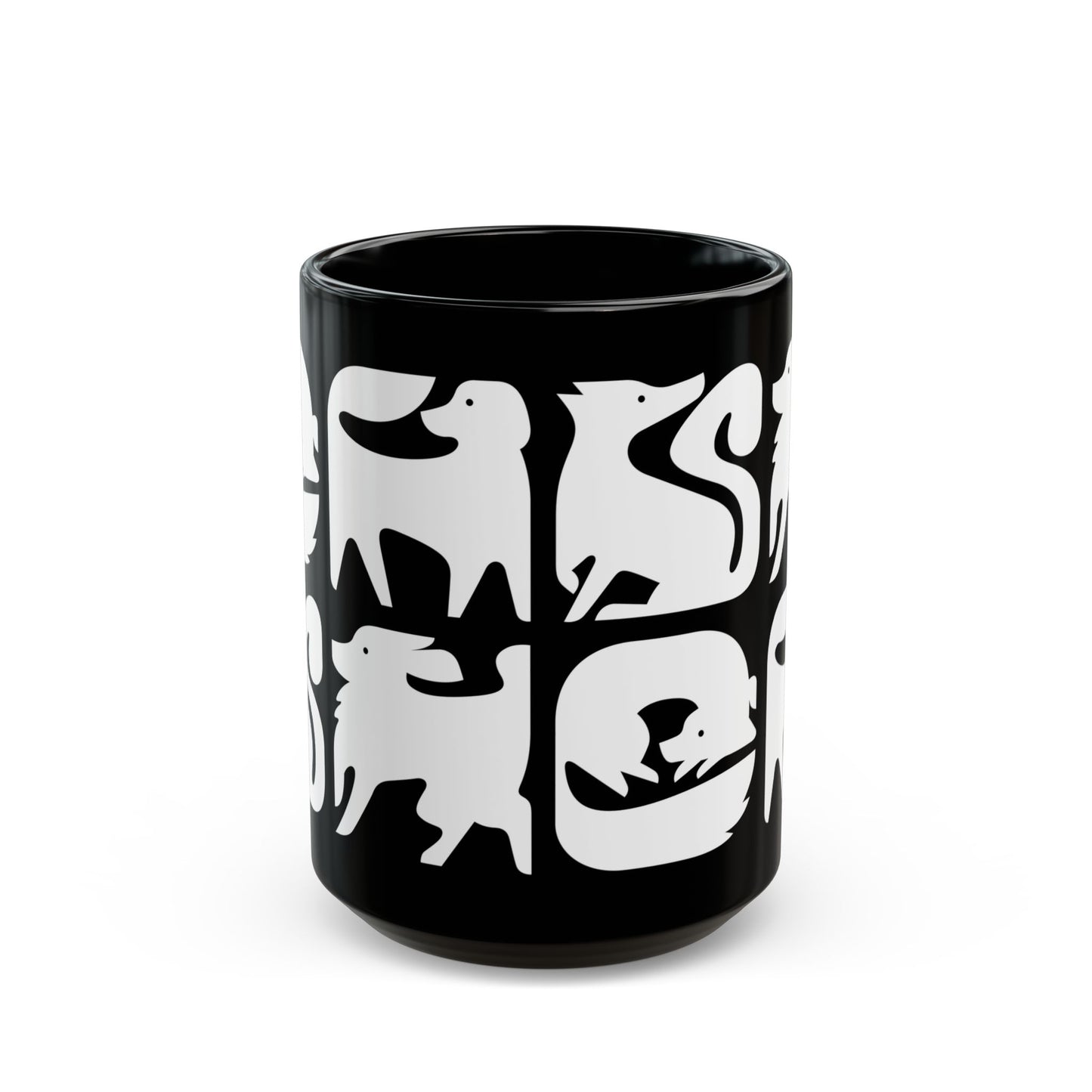 Graphic Dogs 15oz Black Mug