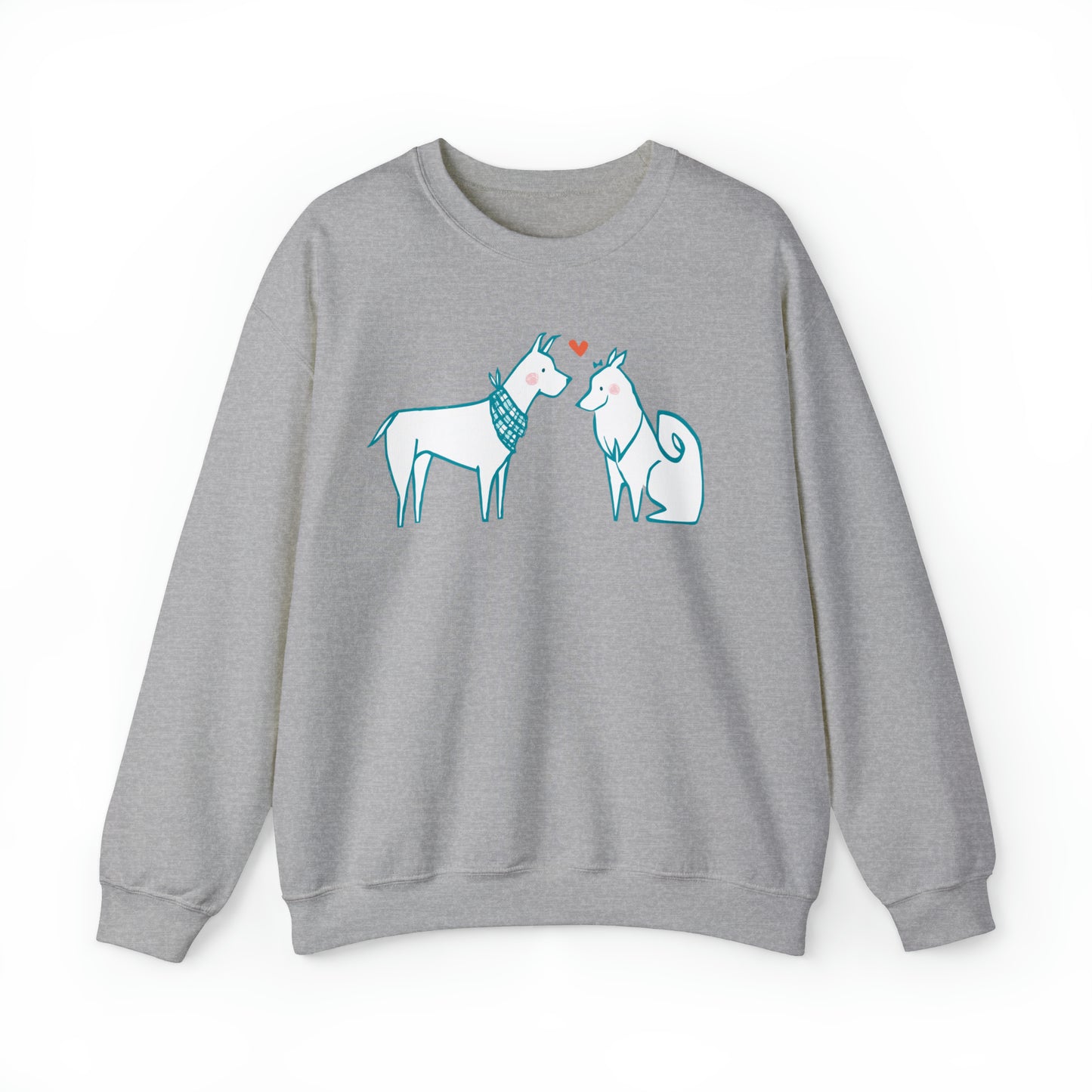 Two Dogs in Love Women's Heavy Blend Crewneck Sweatshirt