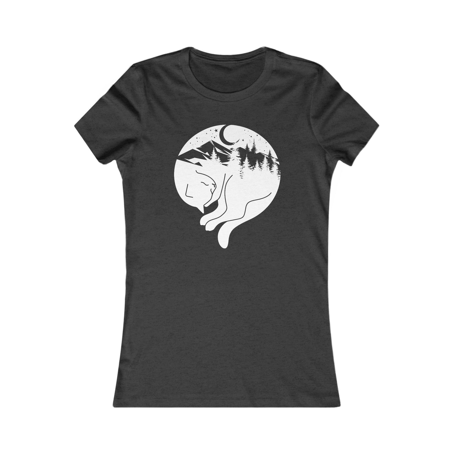 Sleeping Mountain Cat Women's Fitted Tee