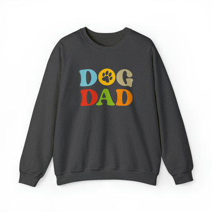 Colorful Dog Dad Heavy Blend Crewneck Sweatshirt