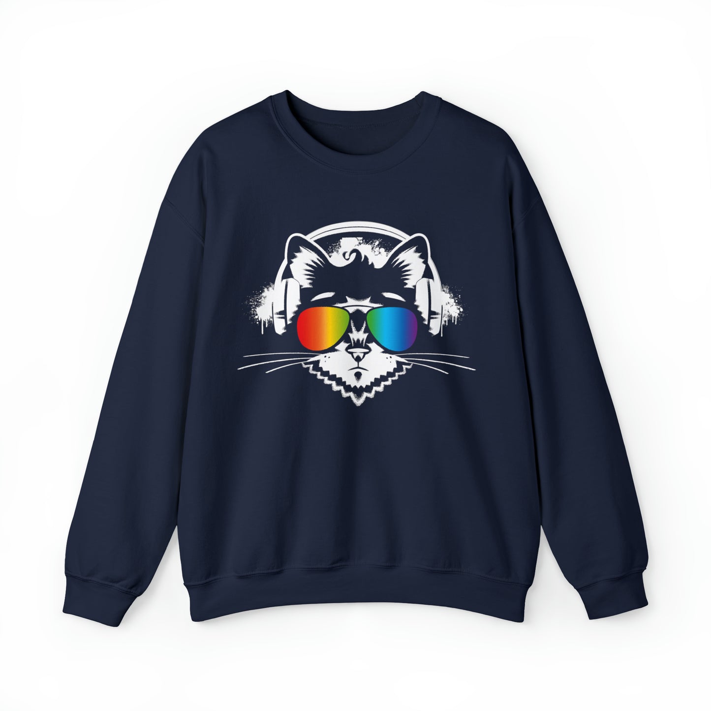 Music Cat Women's Heavy Blend Crewneck Sweatshirt