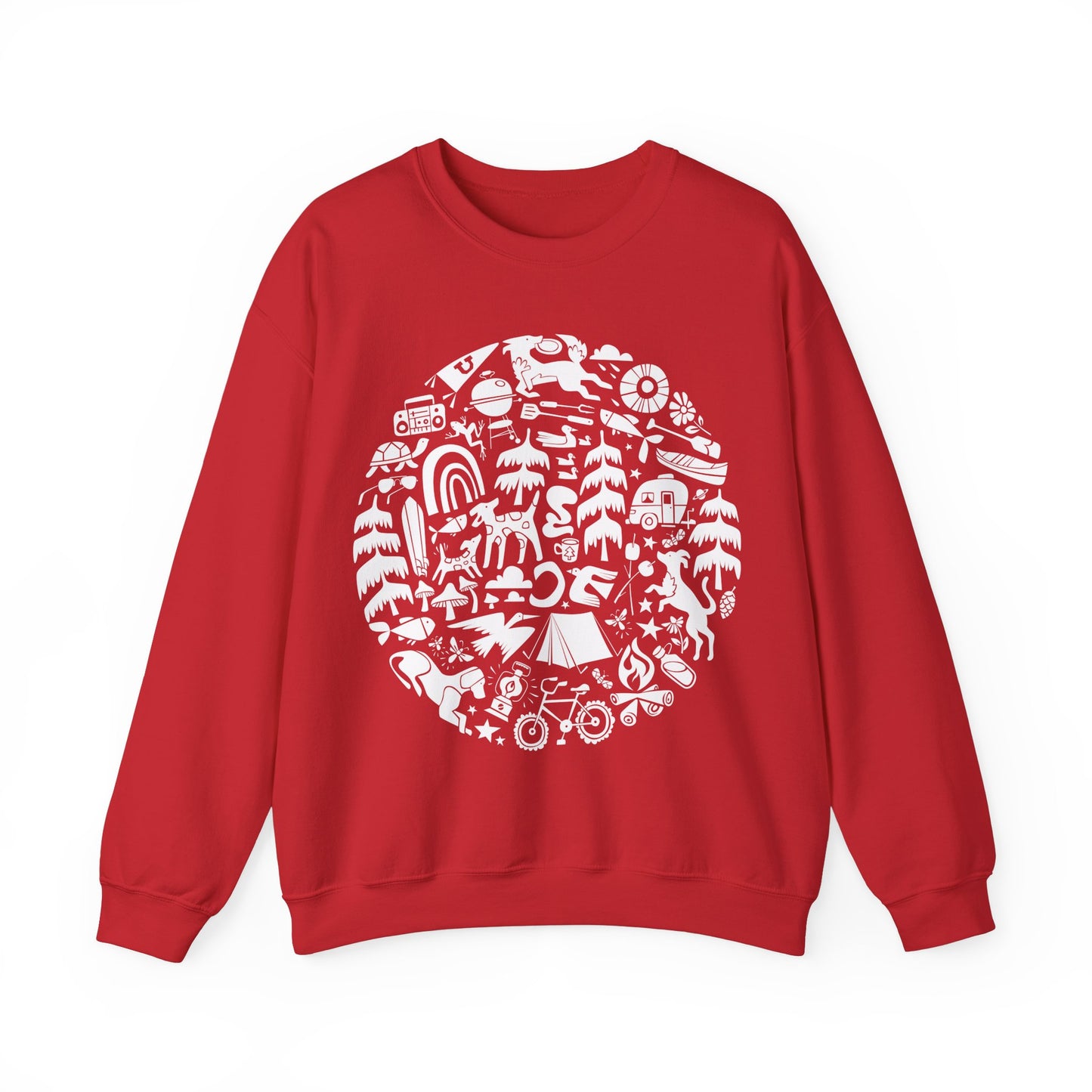 Camping Dogs Men's Heavy Blend Crewneck Sweatshirt