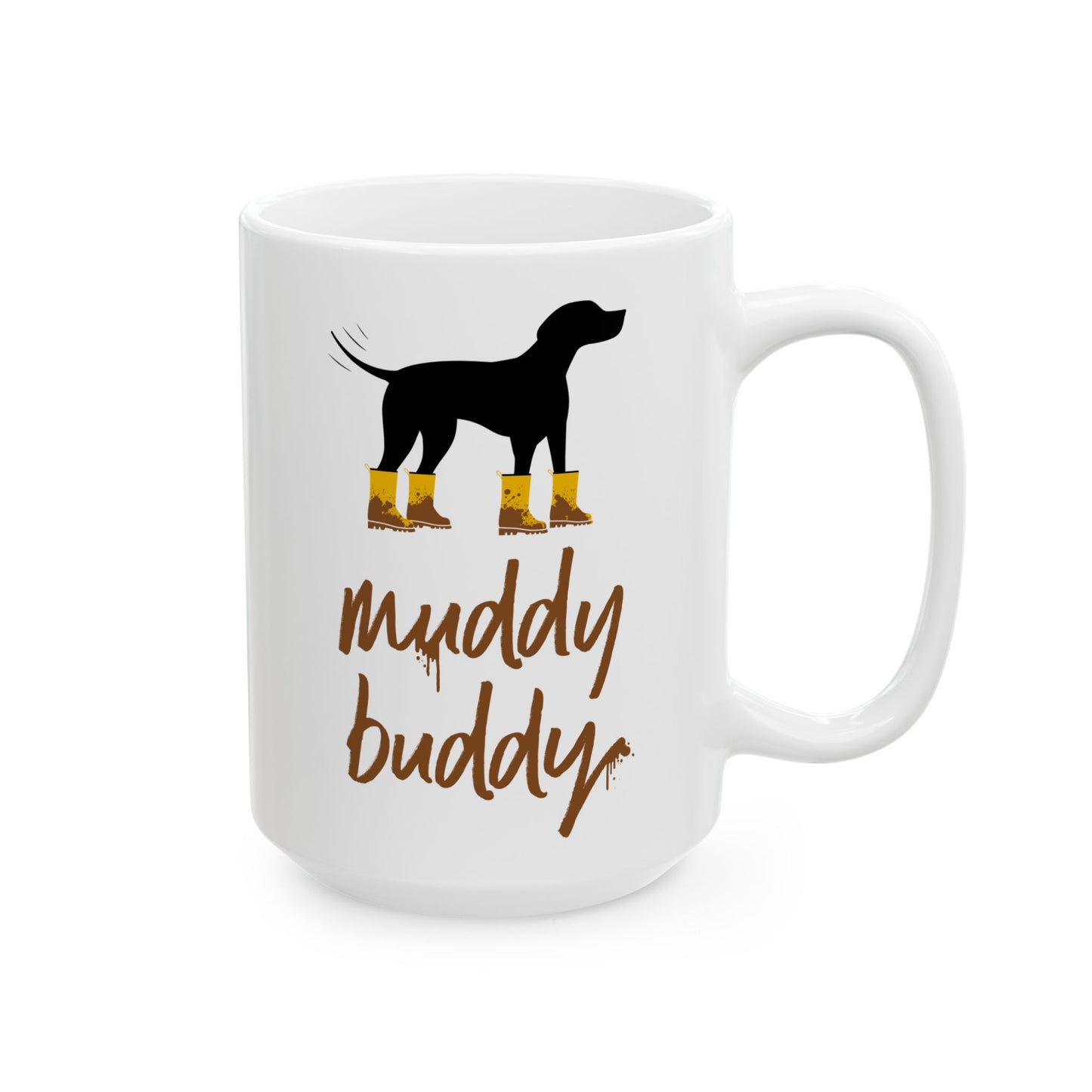 Muddy Buddy Yellow Boots Ceramic Mug 15oz