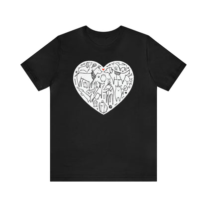Colorful Dog Heart Graphic Tee