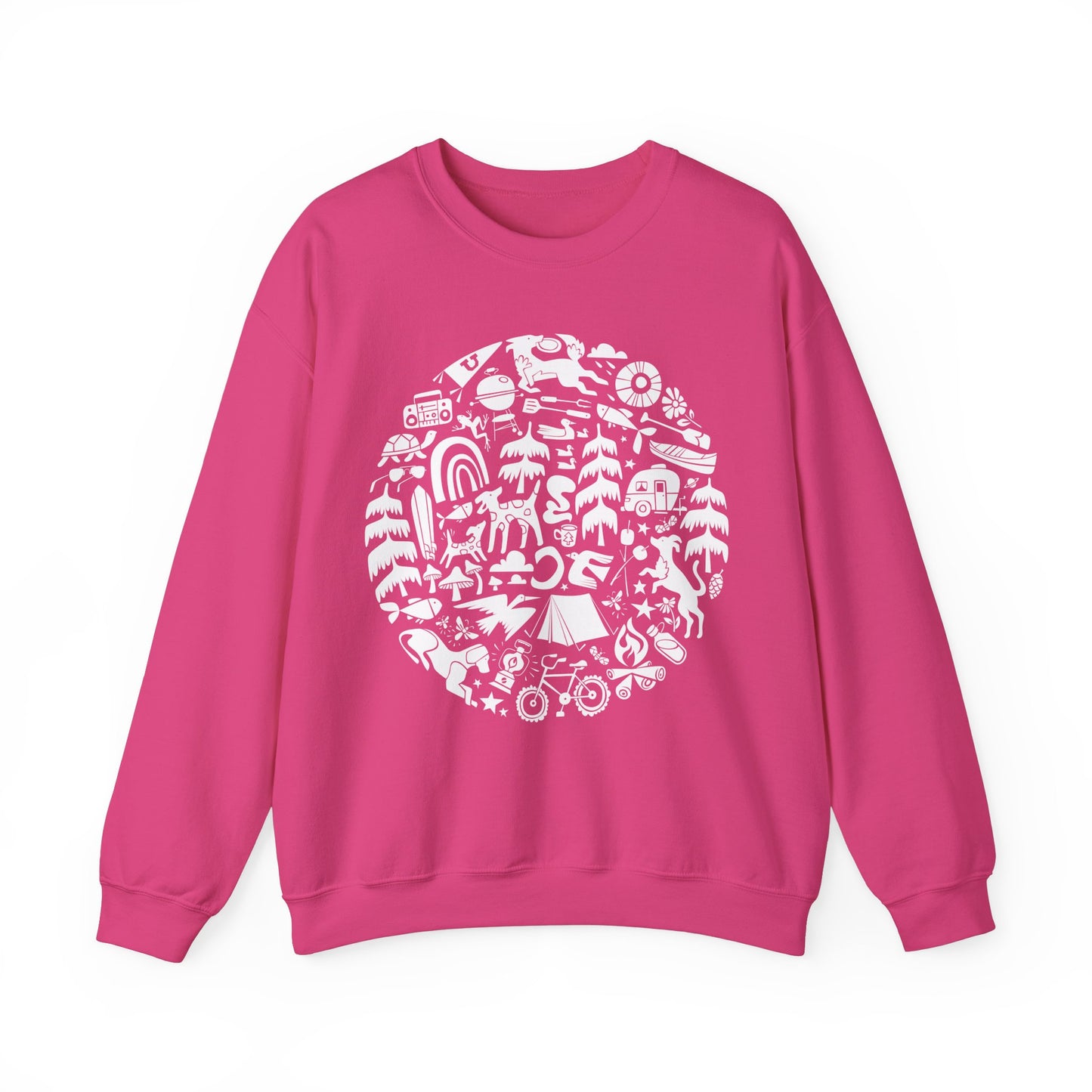 Camping Dogs Women's Heavy Blend Crewneck Sweatshirt