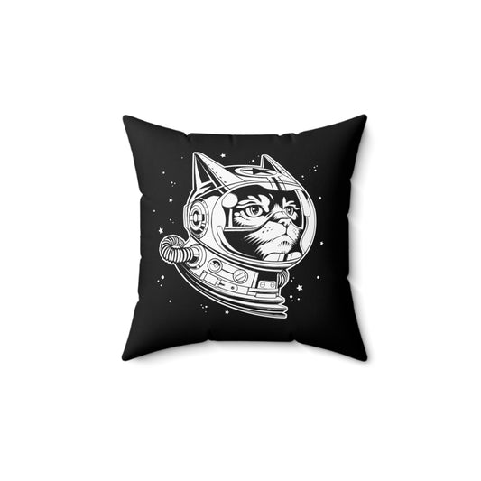 Space Cat Spun Polyester Square Pillow